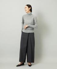 F6FAD20230 MICHEL KLEIN(小さいサイズ)(メゾン ドゥ サンク) [小さいサイズ]シアーケーブルハイネックニット ライトグレー
