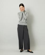 F6FAD20230 MICHEL KLEIN(小さいサイズ)(メゾン ドゥ サンク) [小さいサイズ]シアーケーブルハイネックニット ライトグレー