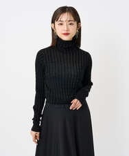 F6FAD20230 MICHEL KLEIN(小さいサイズ)(メゾン ドゥ サンク) [小さいサイズ]シアーケーブルハイネックニット ライトグレー