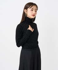 F6FAD20230 MICHEL KLEIN(小さいサイズ)(メゾン ドゥ サンク) [小さいサイズ]シアーケーブルハイネックニット ライトグレー