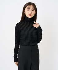 F6FAD20230 MICHEL KLEIN(小さいサイズ)(メゾン ドゥ サンク) [小さいサイズ]シアーケーブルハイネックニット ライトグレー