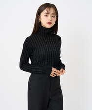 F6FAD20230 MICHEL KLEIN(小さいサイズ)(メゾン ドゥ サンク) [小さいサイズ]シアーケーブルハイネックニット ライトグレー