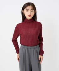 F6FAD20230 MICHEL KLEIN(小さいサイズ)(メゾン ドゥ サンク) [小さいサイズ]シアーケーブルハイネックニット ライトグレー