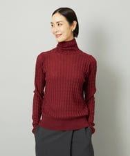F6FAD20230 MICHEL KLEIN(小さいサイズ)(メゾン ドゥ サンク) [小さいサイズ]シアーケーブルハイネックニット ライトグレー