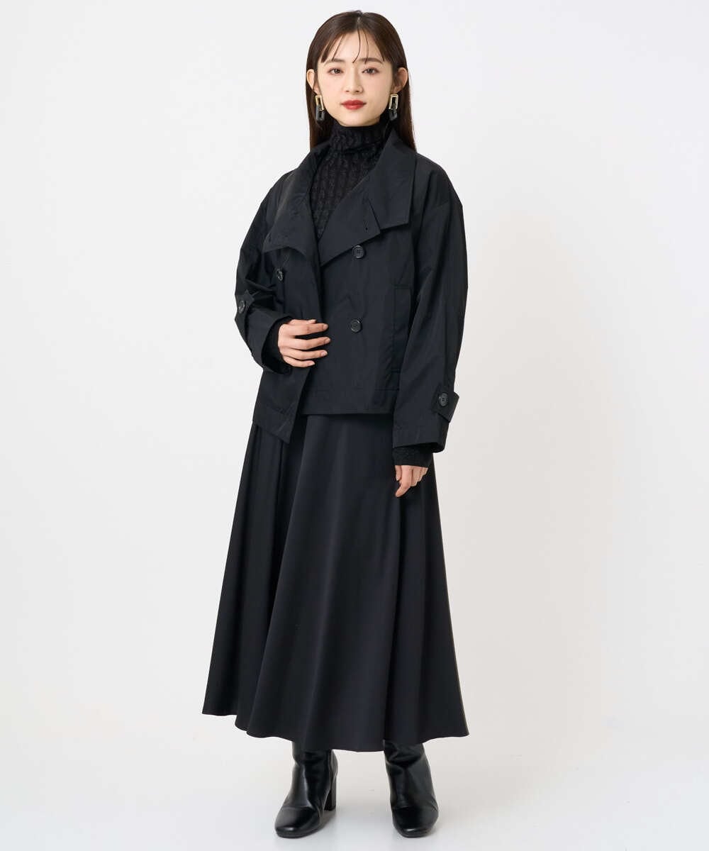 F6FAD20230 MICHEL KLEIN(小さいサイズ)(メゾン ドゥ サンク) [小さいサイズ]シアーケーブルハイネックニット ライトグレー