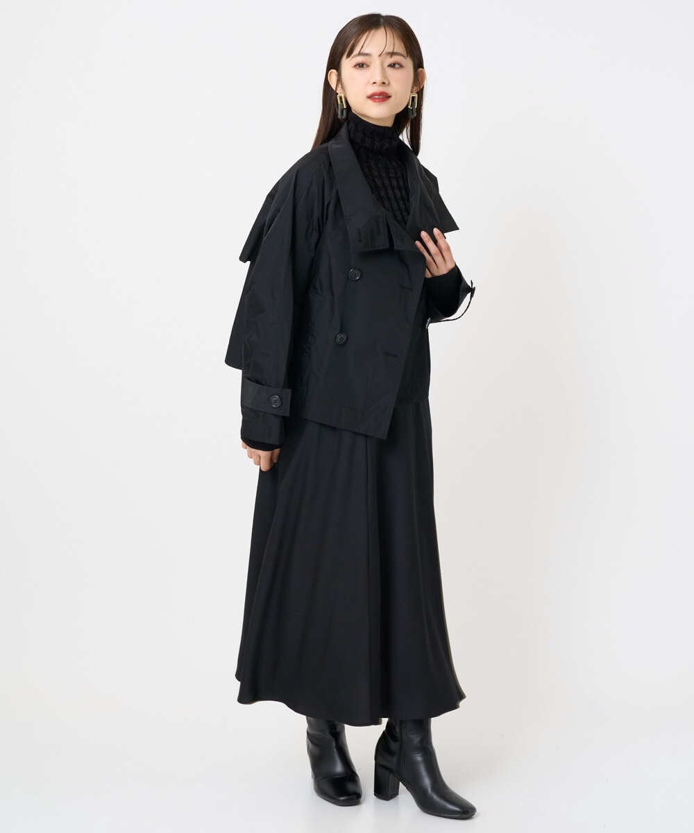 F6FAD20230 MICHEL KLEIN(小さいサイズ)(メゾン ドゥ サンク) [小さいサイズ]シアーケーブルハイネックニット ライトグレー