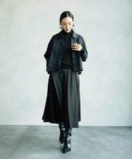 F6FAD20230 MICHEL KLEIN(小さいサイズ)(メゾン ドゥ サンク) [小さいサイズ]シアーケーブルハイネックニット ライトグレー