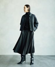 F6FAD20230 MICHEL KLEIN(小さいサイズ)(メゾン ドゥ サンク) [小さいサイズ]シアーケーブルハイネックニット ライトグレー