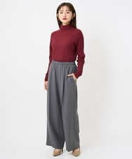 F6FAD20230 MICHEL KLEIN(小さいサイズ)(メゾン ドゥ サンク) [小さいサイズ]シアーケーブルハイネックニット ライトグレー