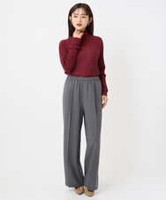 F6FAD20230 MICHEL KLEIN(小さいサイズ)(メゾン ドゥ サンク) [小さいサイズ]シアーケーブルハイネックニット ライトグレー