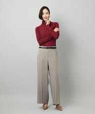 F6FAD20230 MICHEL KLEIN(小さいサイズ)(メゾン ドゥ サンク) [小さいサイズ]シアーケーブルハイネックニット ライトグレー