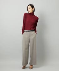 F6FAD20230 MICHEL KLEIN(小さいサイズ)(メゾン ドゥ サンク) [小さいサイズ]シアーケーブルハイネックニット ライトグレー