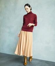 F6FAD20230 MICHEL KLEIN(小さいサイズ)(メゾン ドゥ サンク) [小さいサイズ]シアーケーブルハイネックニット ライトグレー