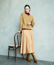 F6FAD20230 MICHEL KLEIN(小さいサイズ)(メゾン ドゥ サンク) [小さいサイズ]シアーケーブルハイネックニット ライトグレー