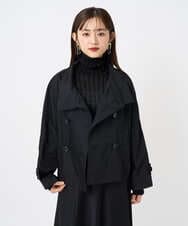 F6FAD20230 MICHEL KLEIN(小さいサイズ)(メゾン ドゥ サンク) [小さいサイズ]シアーケーブルハイネックニット ライトグレー