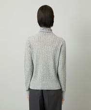 F6FAD20230 MICHEL KLEIN(小さいサイズ)(メゾン ドゥ サンク) [小さいサイズ]シアーケーブルハイネックニット ライトグレー