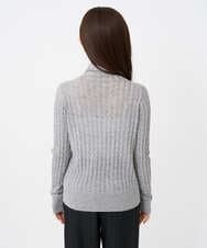 F6FAD20230 MICHEL KLEIN(小さいサイズ)(メゾン ドゥ サンク) [小さいサイズ]シアーケーブルハイネックニット ライトグレー