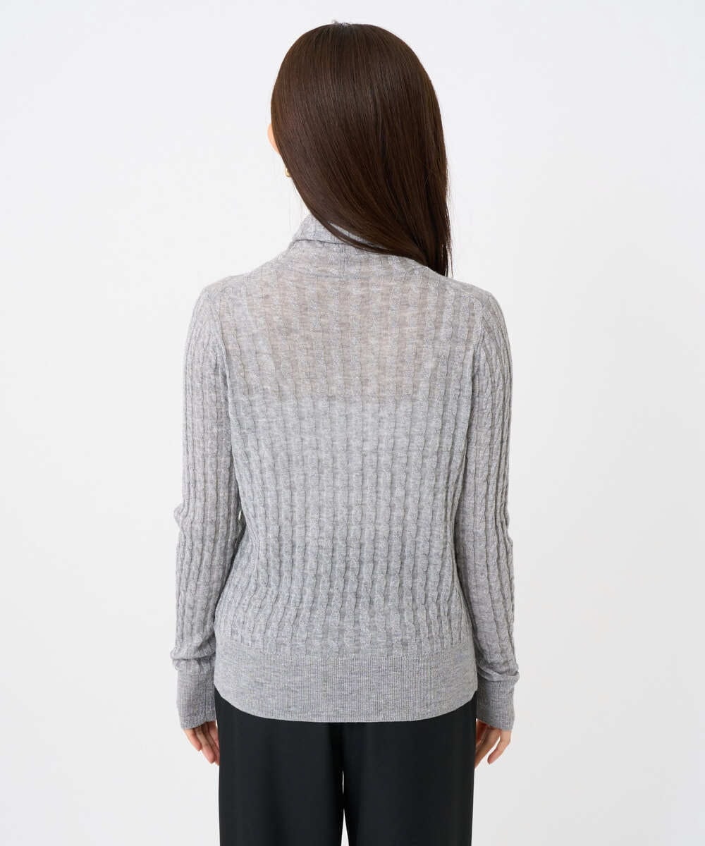 小さいサイズ]シアーケーブルハイネックニット(ニット・セーター