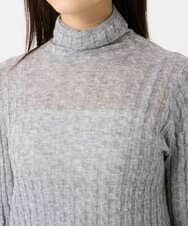 F6FAD20230 MICHEL KLEIN(小さいサイズ)(メゾン ドゥ サンク) [小さいサイズ]シアーケーブルハイネックニット ライトグレー