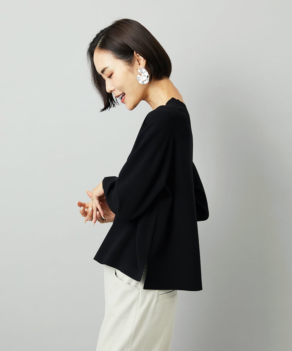 F6FAD23210 MICHEL KLEIN(小さいサイズ)(メゾン ドゥ サンク) [小さいサイズ]Vネックニット ライトブルー