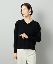 F6FAD23210 MICHEL KLEIN(小さいサイズ)(メゾン ドゥ サンク) [小さいサイズ]Vネックニット ライトブルー