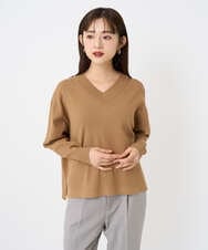 F6FAD23210 MICHEL KLEIN(小さいサイズ)(メゾン ドゥ サンク) [小さいサイズ]Vネックニット ライトブルー