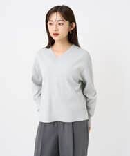 F6FAD23210 MICHEL KLEIN(小さいサイズ)(メゾン ドゥ サンク) [小さいサイズ]Vネックニット ライトブルー