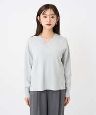 F6FAD23210 MICHEL KLEIN(小さいサイズ)(メゾン ドゥ サンク) [小さいサイズ]Vネックニット ライトブルー