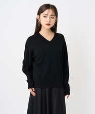 F6FAD23210 MICHEL KLEIN(小さいサイズ)(メゾン ドゥ サンク) [小さいサイズ]Vネックニット ライトブルー