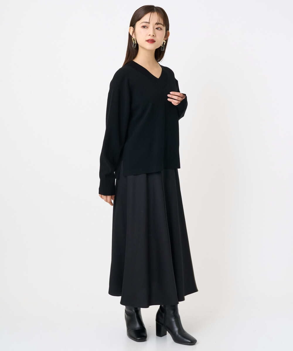 F6FAD23210 MICHEL KLEIN(小さいサイズ)(メゾン ドゥ サンク) [小さいサイズ]Vネックニット ライトブルー