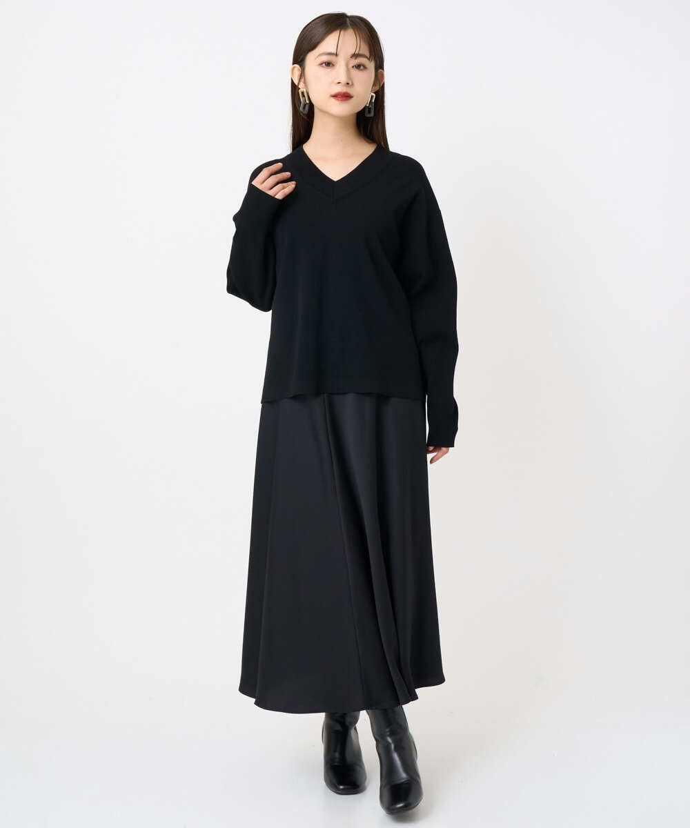 F6FAD23210 MICHEL KLEIN(小さいサイズ)(メゾン ドゥ サンク) [小さいサイズ]Vネックニット ライトブルー