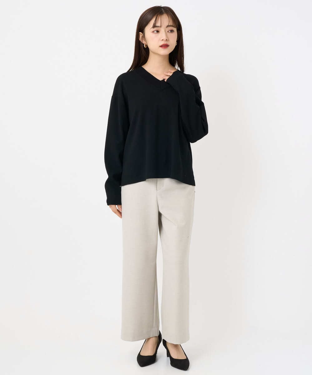 F6FAD23210 MICHEL KLEIN(小さいサイズ)(メゾン ドゥ サンク) [小さいサイズ]Vネックニット ライトブルー