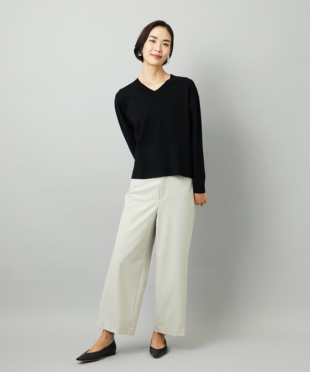 F6FAD23210 MICHEL KLEIN(小さいサイズ)(メゾン ドゥ サンク) [小さいサイズ]Vネックニット ライトブルー