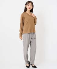 F6FAD23210 MICHEL KLEIN(小さいサイズ)(メゾン ドゥ サンク) [小さいサイズ]Vネックニット ライトブルー