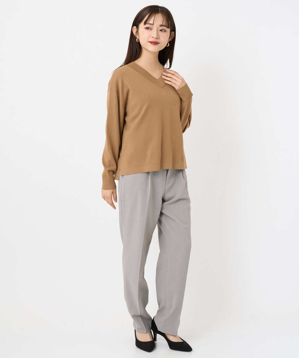 F6FAD23210 MICHEL KLEIN(小さいサイズ)(メゾン ドゥ サンク) [小さいサイズ]Vネックニット ライトブルー