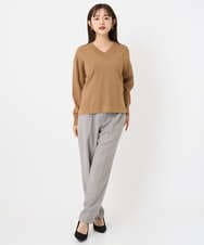 F6FAD23210 MICHEL KLEIN(小さいサイズ)(メゾン ドゥ サンク) [小さいサイズ]Vネックニット ライトブルー