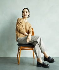 F6FAD23210 MICHEL KLEIN(小さいサイズ)(メゾン ドゥ サンク) [小さいサイズ]Vネックニット ライトブルー