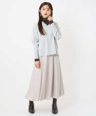 F6FAD23210 MICHEL KLEIN(小さいサイズ)(メゾン ドゥ サンク) [小さいサイズ]Vネックニット ライトブルー