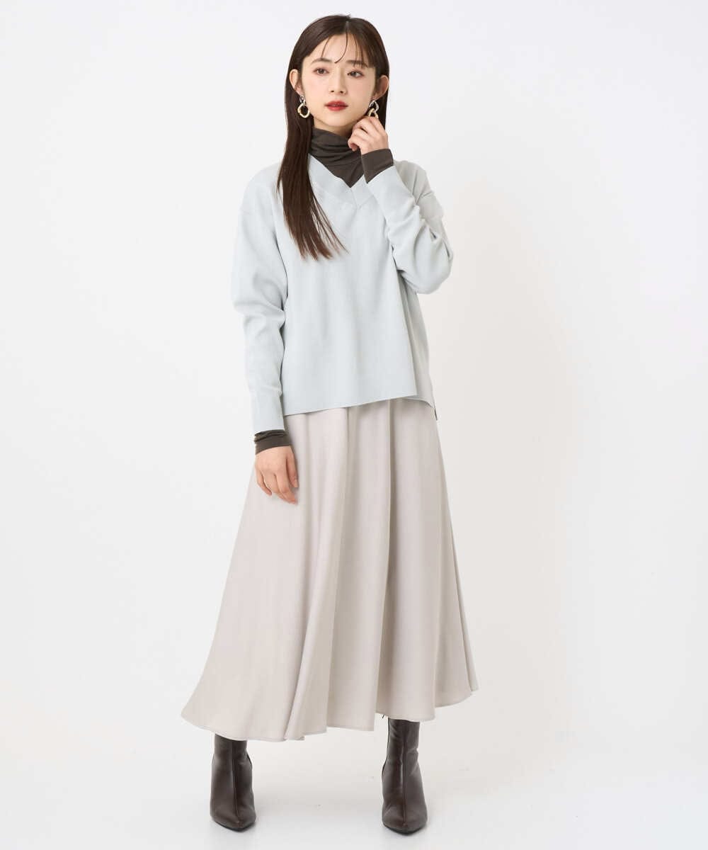 F6FAD23210 MICHEL KLEIN(小さいサイズ)(メゾン ドゥ サンク) [小さいサイズ]Vネックニット ライトブルー