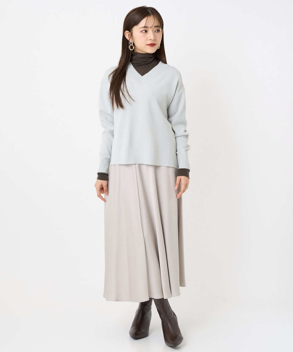 F6FAD23210 MICHEL KLEIN(小さいサイズ)(メゾン ドゥ サンク) [小さいサイズ]Vネックニット ライトブルー