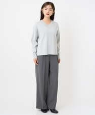 F6FAD23210 MICHEL KLEIN(小さいサイズ)(メゾン ドゥ サンク) [小さいサイズ]Vネックニット ライトブルー