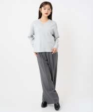 F6FAD23210 MICHEL KLEIN(小さいサイズ)(メゾン ドゥ サンク) [小さいサイズ]Vネックニット ライトブルー