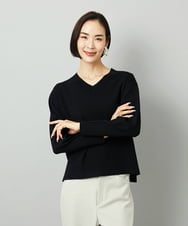 F6FAD23210 MICHEL KLEIN(小さいサイズ)(メゾン ドゥ サンク) [小さいサイズ]Vネックニット ライトブルー