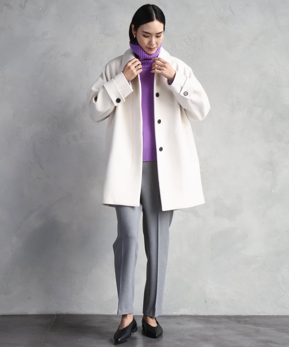 F6FAD28230 MICHEL KLEIN(小さいサイズ)(メゾン ドゥ サンク) [小さいサイズ][定番人気]ハイネックニット ライトグレー