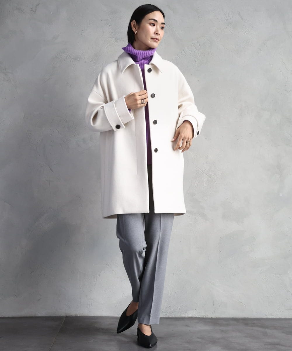 F6FAD28230 MICHEL KLEIN(小さいサイズ)(メゾン ドゥ サンク) [小さいサイズ][定番人気]ハイネックニット ライトグレー