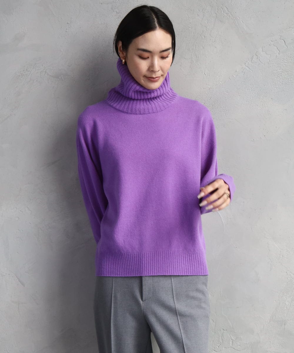 F6FAD28230 MICHEL KLEIN(小さいサイズ)(メゾン ドゥ サンク) [小さいサイズ][定番人気]ハイネックニット ライトグレー