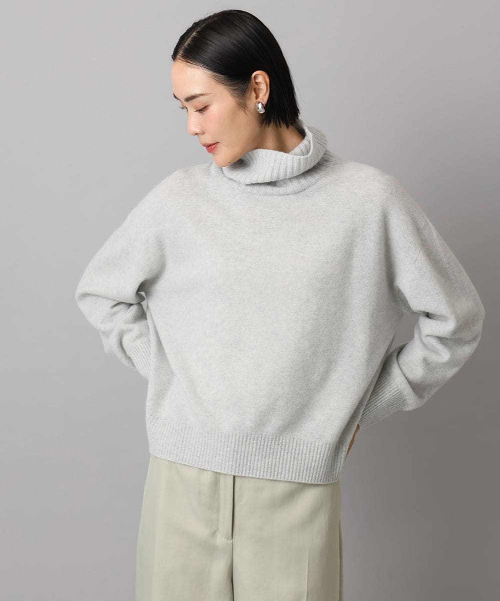 F6FAD28230 MICHEL KLEIN(小さいサイズ)(メゾン ドゥ サンク) [小さいサイズ][定番人気]ハイネックニット ライトグレー