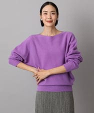 F6FAD40190 MICHEL KLEIN(小さいサイズ)(メゾン ドゥ サンク) [小さいサイズ][定番人気]ホールガーメント(R)ドルマンスリーブニット パープル