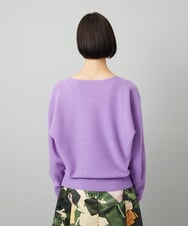 F6FAD40190 MICHEL KLEIN(小さいサイズ)(メゾン ドゥ サンク) [小さいサイズ][定番人気]ホールガーメント(R)ドルマンスリーブニット パープル