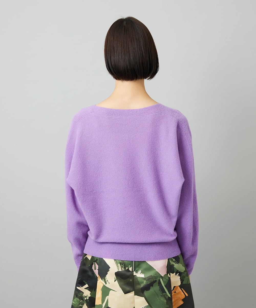 F6FAD40190 MICHEL KLEIN(小さいサイズ)(メゾン ドゥ サンク) [小さいサイズ][定番人気]ホールガーメント(R)ドルマンスリーブニット パープル